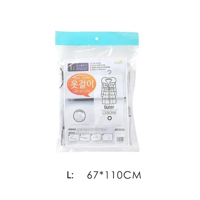 Sacs de rangement sous vide transparents à suspendre pour vêtements, manteaux et doudounes, avec housse anti-poussière 8