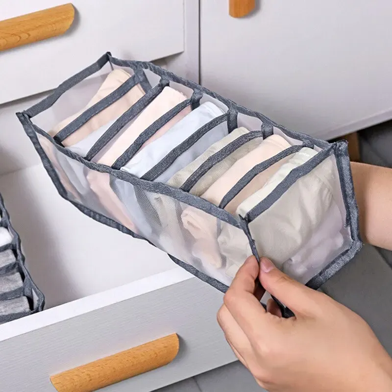 Boîte de rangement pliable en maille respirante pour sous-vêtements