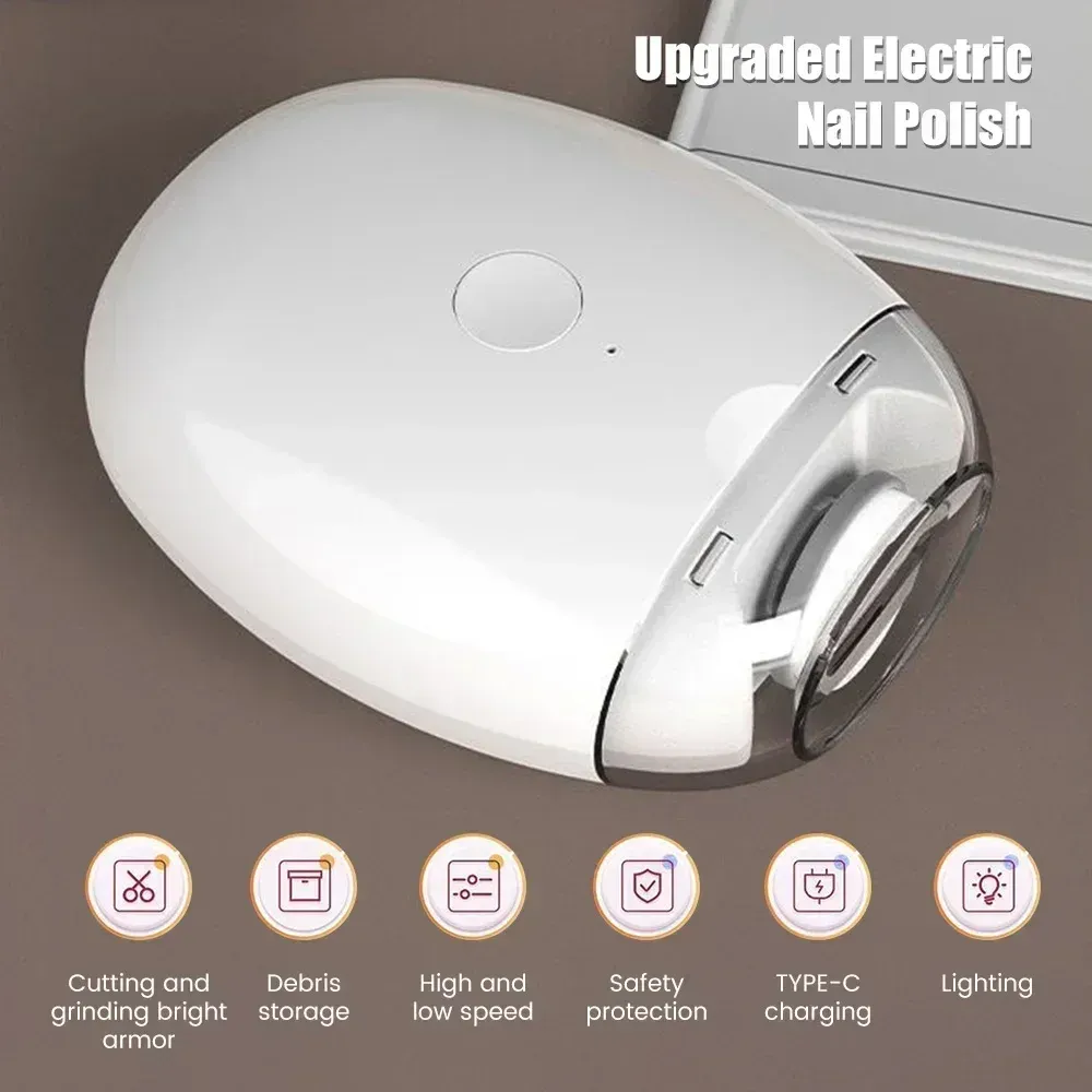 Coupe-ongles électrique 2 en 1 avec lumière LED