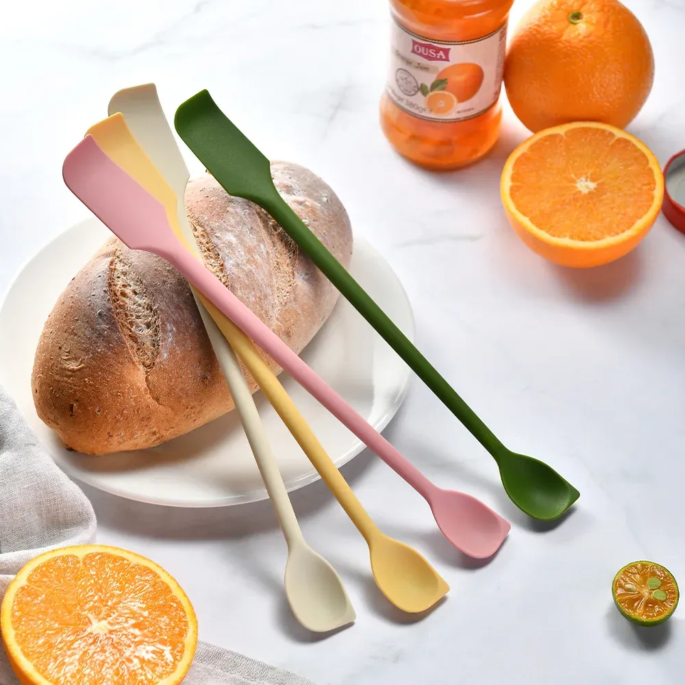 Ensemble de spatules en silicone, grattoirs à double tête, spatule à crème cosmétique, spatule fine allongée à petite pointe pour pots profonds, outil de maquillage spa
