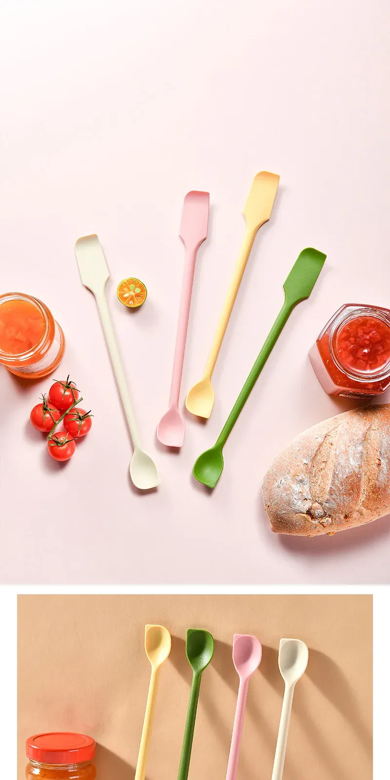 Ensemble de spatules en silicone et grattoir à double tête