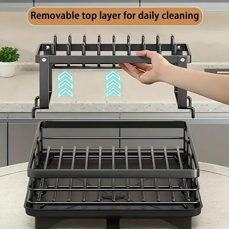 Égouttoir à vaisselle sous un angle différent