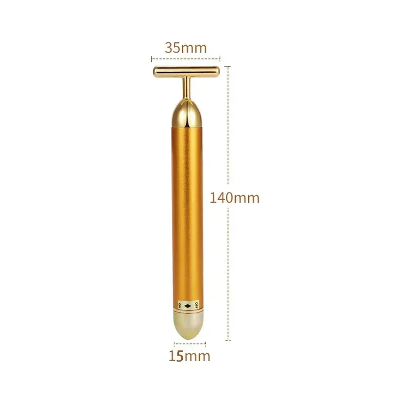 Rouleau de lifting facial en or 24 carats en forme de T, bâton de soin pour la peau 6