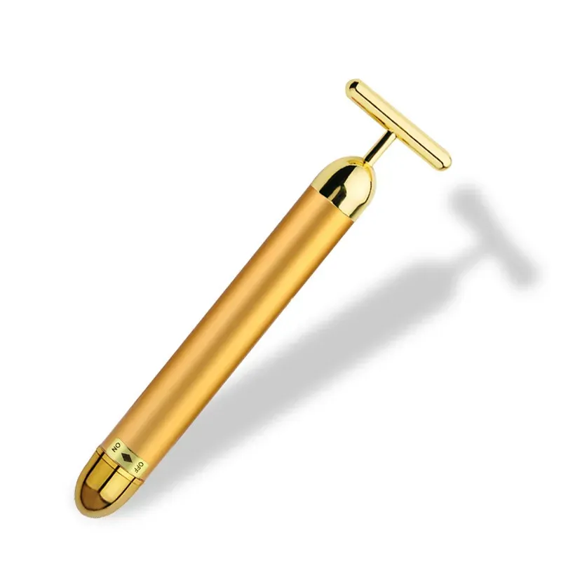 Rouleau de lifting du visage en or, mise en valeur