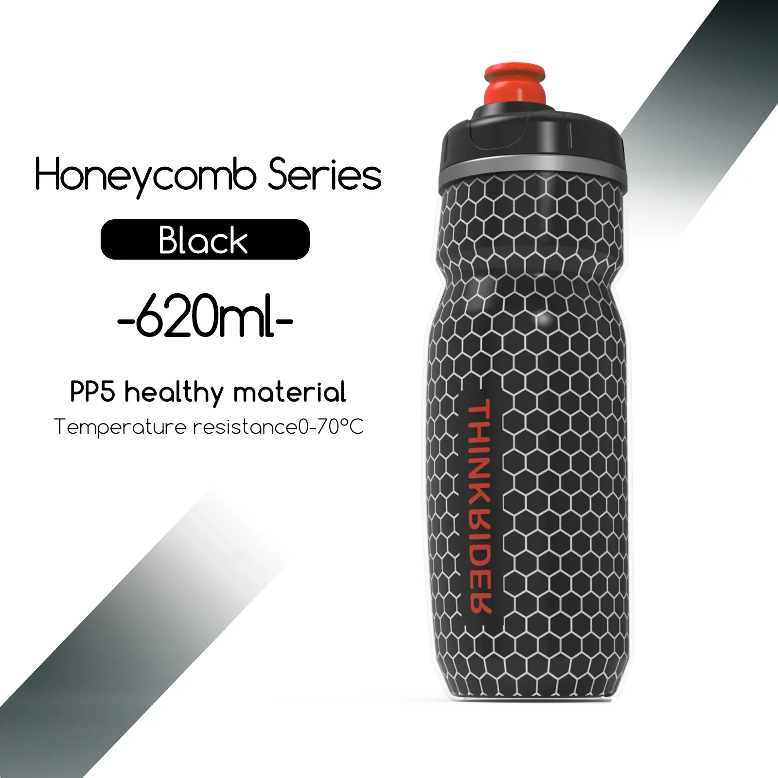 ThinkRider Bidon de vélo 620 ml, bidon de cyclisme VTT en PP5, isolé contre la chaleur et le froid, pour sports de plein air 7