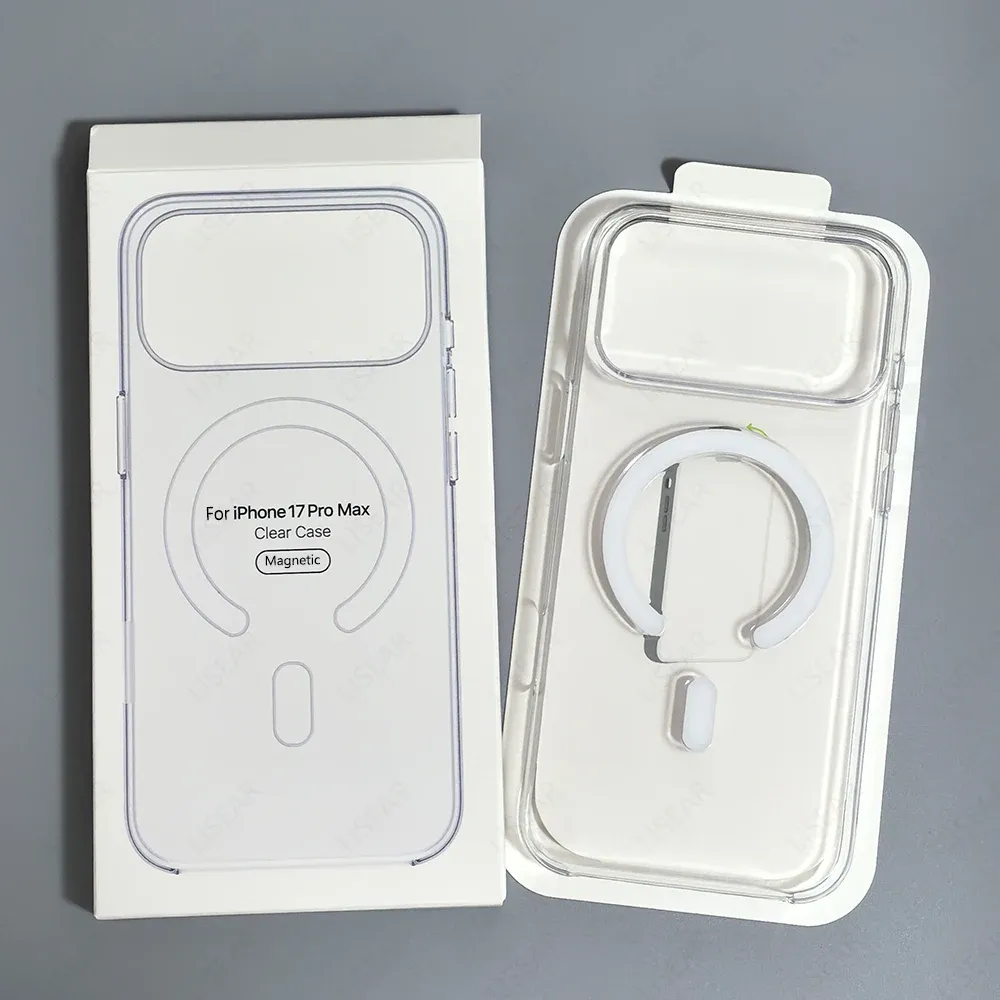 Coque transparente compatible MagSafe pour iPhone 12 à 18 (Mini, Pro, Pro Max), avec bouton tactile de caméra et charge sans fil