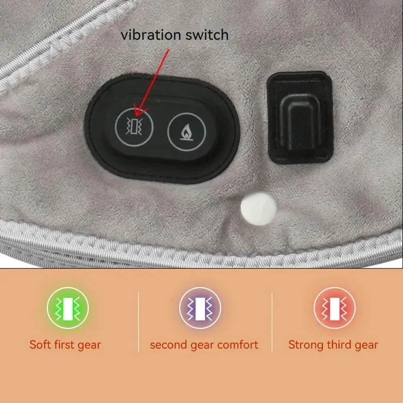 Coussin chauffant électrique pour cou et épaules avec vibration et thérapie infrarouge 3