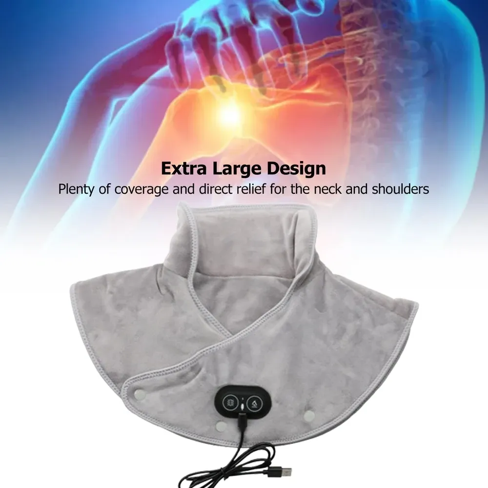 Coussin chauffant électrique pour cou et épaules avec vibration et thérapie infrarouge 5