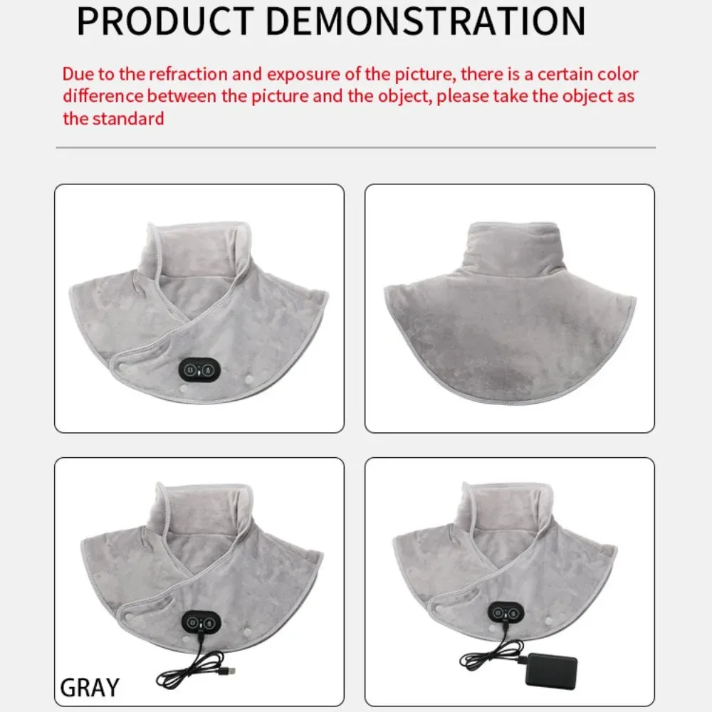 Coussin chauffant électrique pour cou et épaules avec vibration et thérapie infrarouge 6