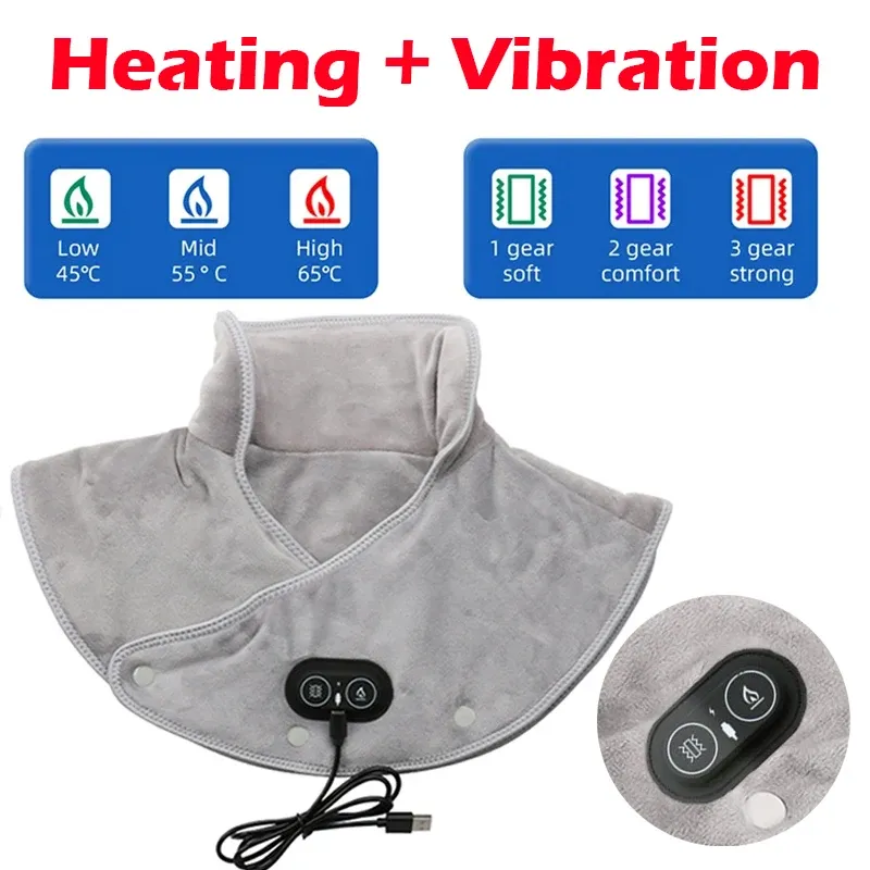 Coussin chauffant électrique pour cou et épaules avec vibration et thérapie infrarouge 8
