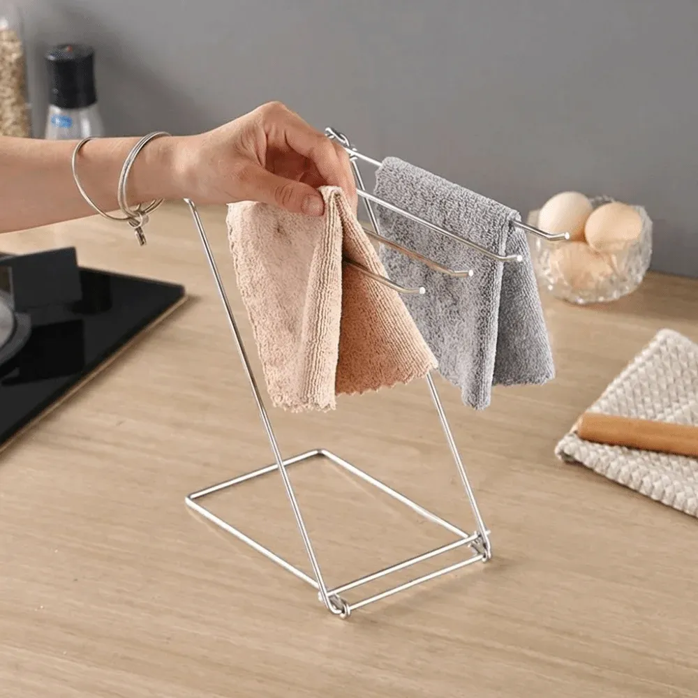 Séchoir à torchons suspendu et pliable en acier inoxydable, anti-rouille et à séchage rapide 2