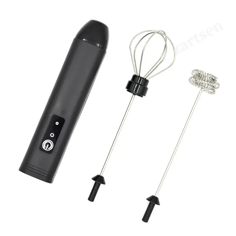 Mousseur à lait/Mousseur à café + Batteur à œufs, mini mixeur portable rechargeable USB, accessoires pour expresso