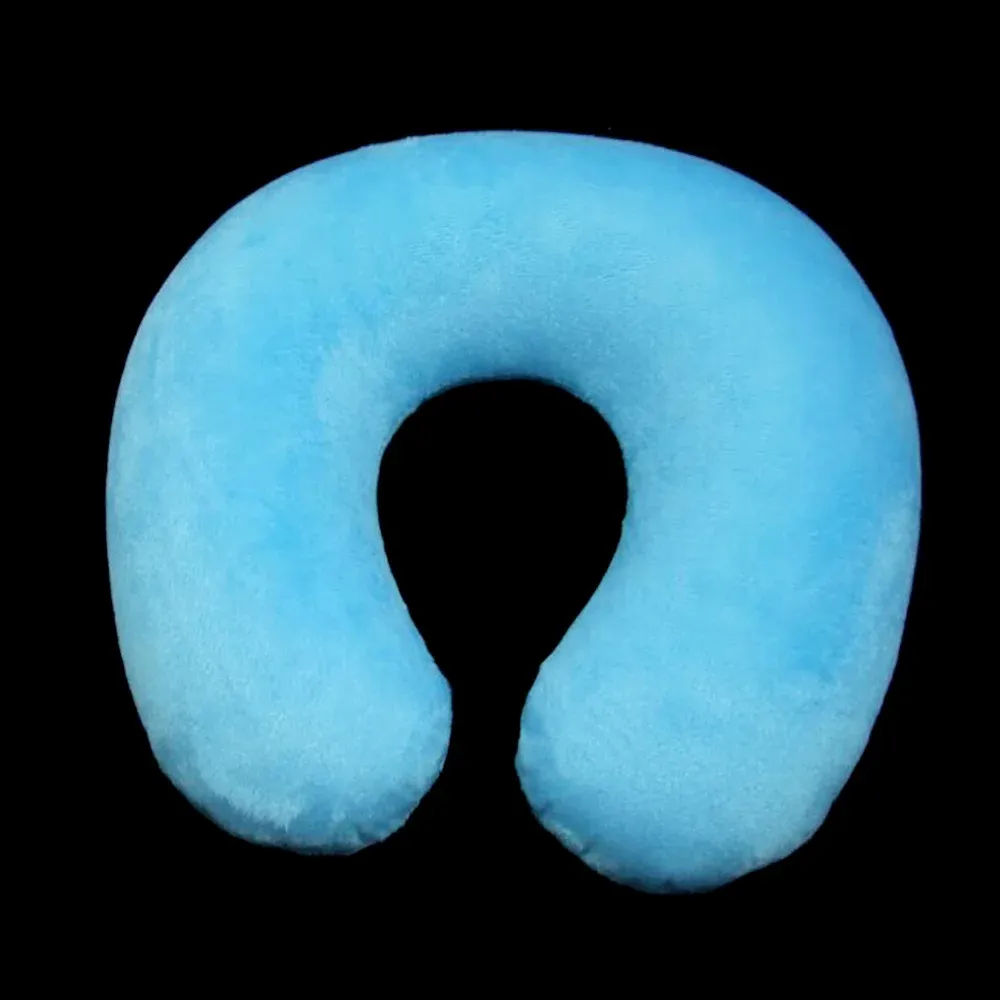 Oreiller de voyage gonflable en forme de U à housse en peluche floquée 6