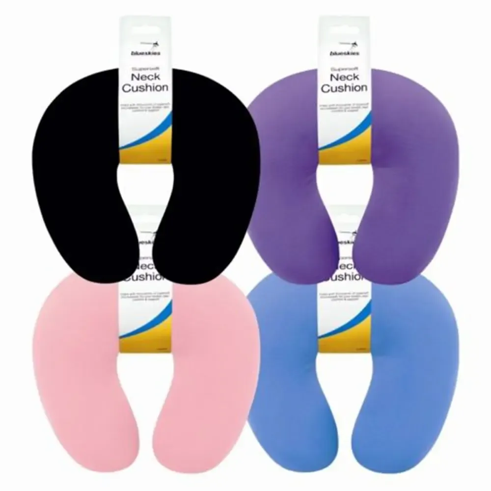 Oreiller gonflable en peluche en forme de U, vue d'ensemble