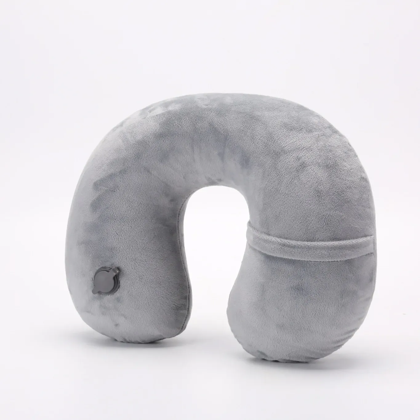 Oreiller de voyage gonflable en forme de U à housse en peluche floquée 10
