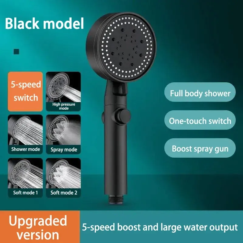 Pommeau de Douche Filtrant Haute Pression 3 Modes avec Brosse de Massage Intégrée 7