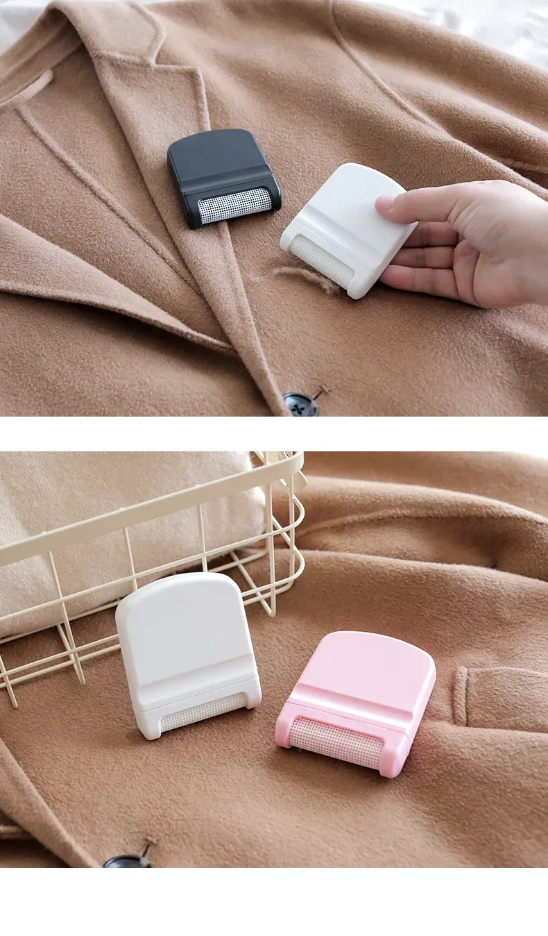 Tondeuse manuelle anti-bouloche, en situation
