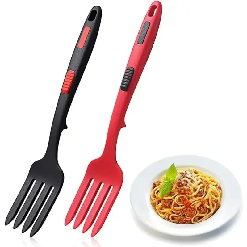 Ustensiles de cuisine souples en silicone multifonctions, set de service : spaghetti, fourchette, pince à salade, fouet 1