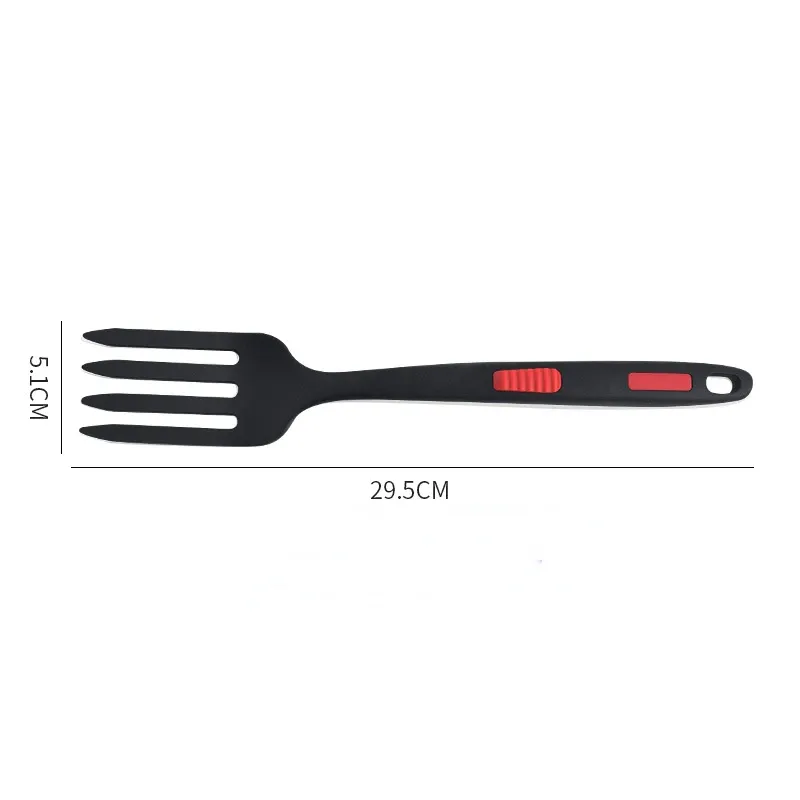 Ustensiles de cuisine souples en silicone multifonctions, set de service : spaghetti, fourchette, pince à salade, fouet 10
