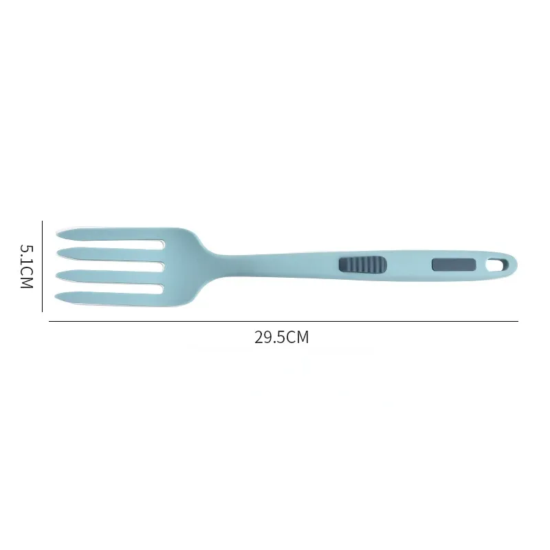 Ustensiles de cuisine souples en silicone multifonctions, set de service : spaghetti, fourchette, pince à salade, fouet 8