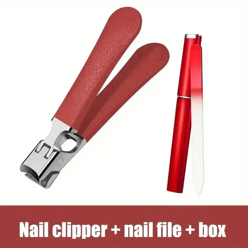Ensemble de coupe-ongles professionnel en acier inoxydable pour ongles épais, avec protection anti-éclaboussures, kit pédicure et manucure pour hommes 18