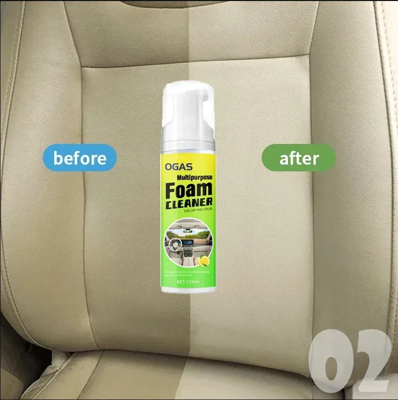 Nettoyant pour intérieur de voiture, nettoyant pour plafond, cuir, tissu et tissus tissés, sans eau, nettoyant polyvalent pour tableau de bord, 120 ml 2