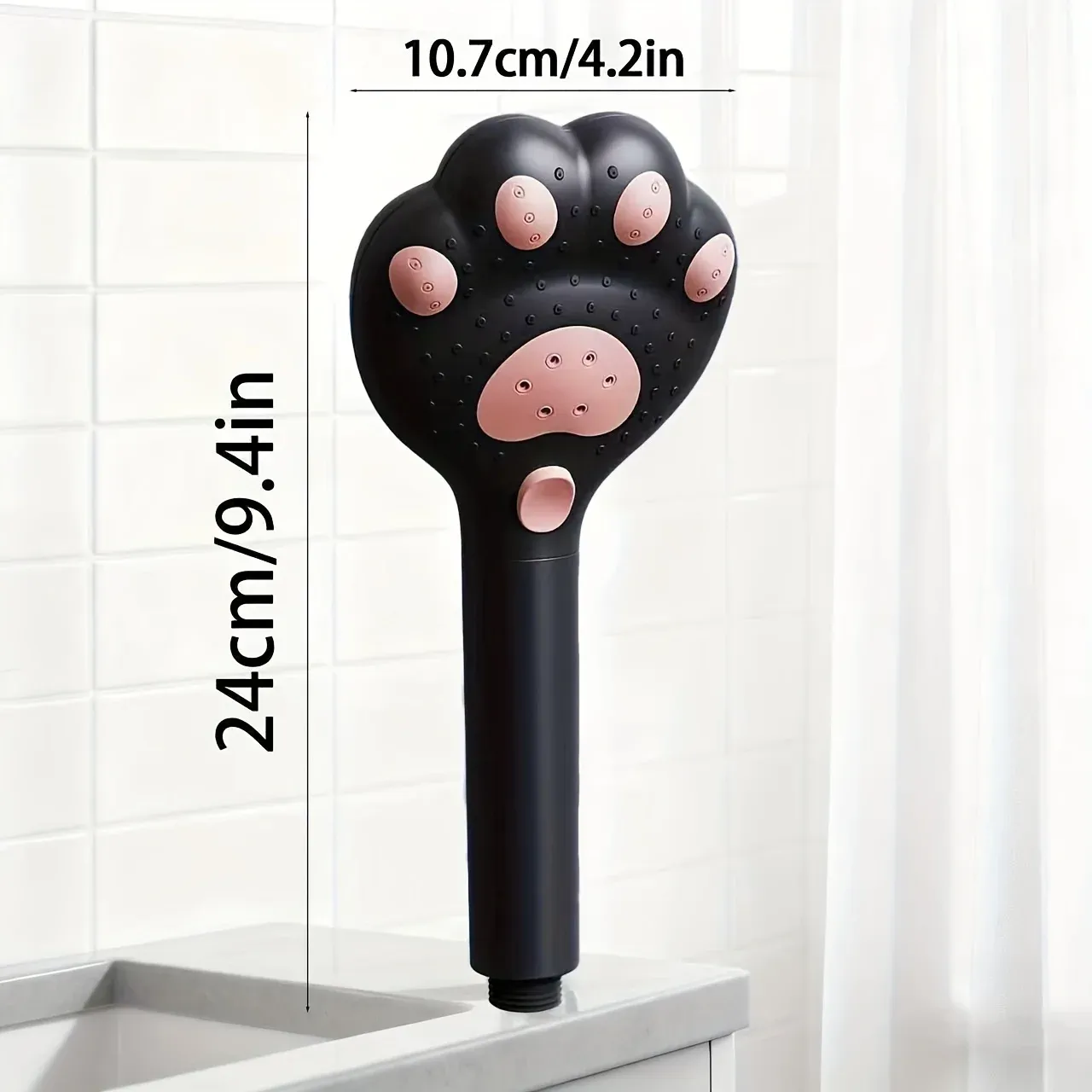 Pommeau de douche haute pression en forme de patte de chat, 3 modes de jet, économiseur d'eau 6