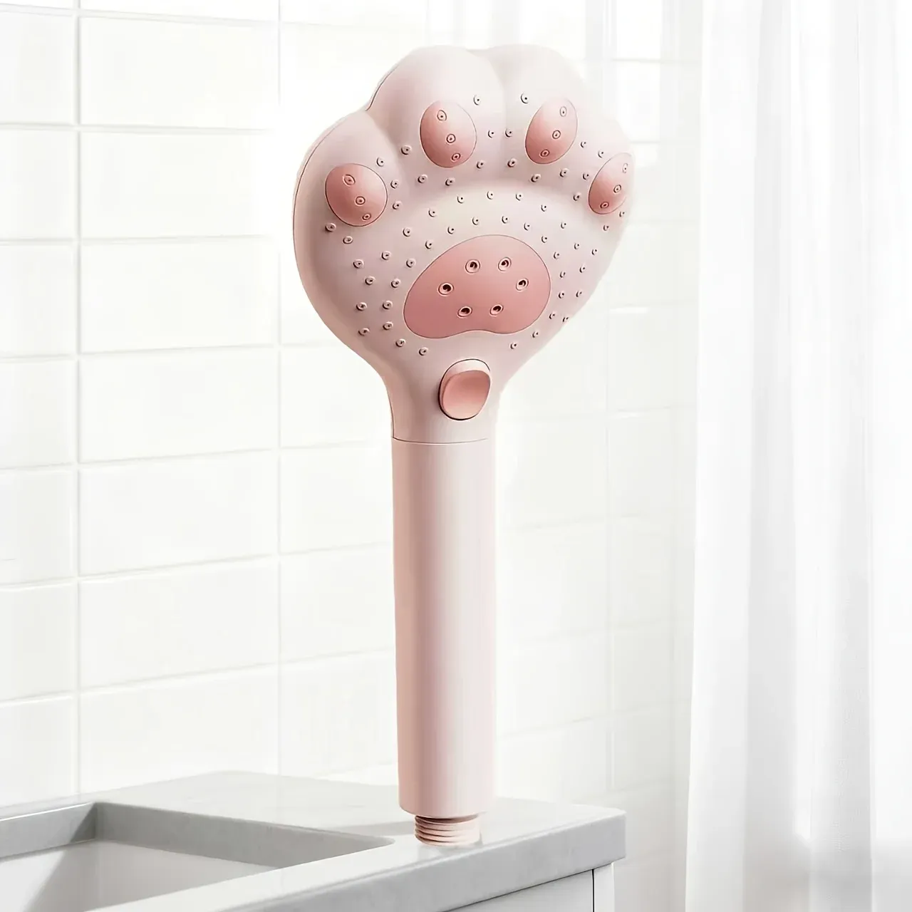 Pommeau de douche haute pression en forme de patte de chat, 3 modes de jet, économiseur d'eau 7