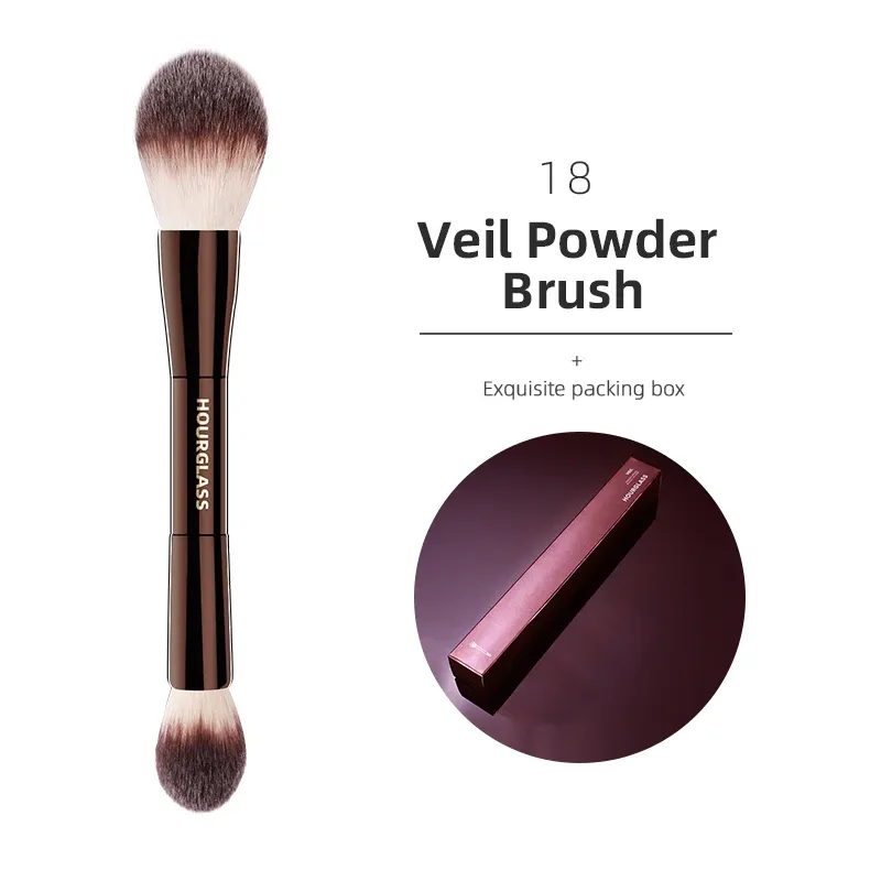 Pinceaux de maquillage Hourglass : pinceaux pour poudre, fond de teint, correcteur, fard à joues, bronzeur, ombre à paupières et estompage, et pinceau sculptant 18