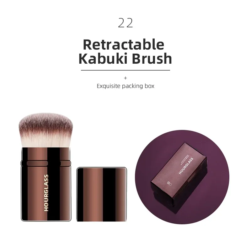 Pinceaux de maquillage Hourglass : pinceaux pour poudre, fond de teint, correcteur, fard à joues, bronzeur, ombre à paupières et estompage, et pinceau sculptant 25