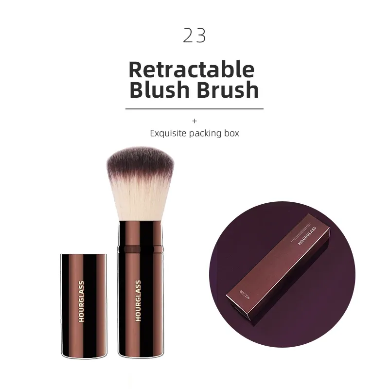 Pinceaux de maquillage Hourglass : pinceaux pour poudre, fond de teint, correcteur, fard à joues, bronzeur, ombre à paupières et estompage, et pinceau sculptant 27