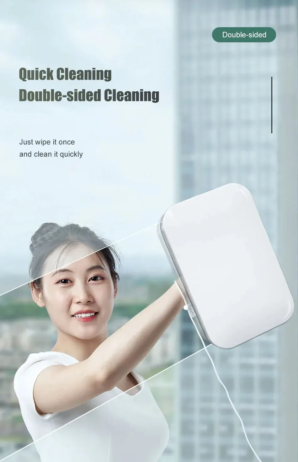 Brosse magnétique portable pour le nettoyage du verre, vue 4