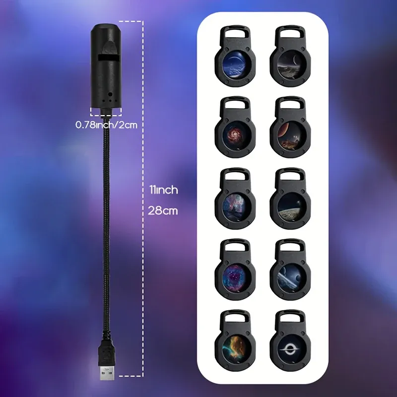 Projecteur LED Galaxie avec 10 images interchangeables, veilleuse ciel étoilé 6