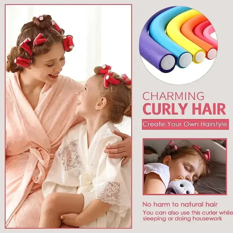 42 bigoudis souples en mousse pour boucler les cheveux sans chaleur, rouleaux pliables et flexibles, outils de coiffure DIY pour salon et maison 6