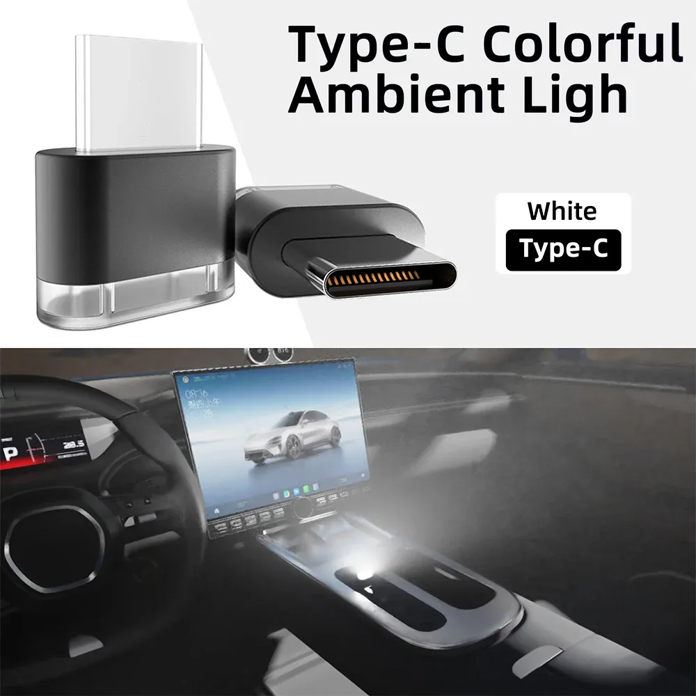 Éclairage d'ambiance LED pour habitacle de voiture, connexion USB-C 9