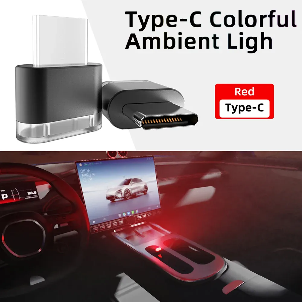 Éclairage d'ambiance LED pour habitacle de voiture, connexion USB-C 7