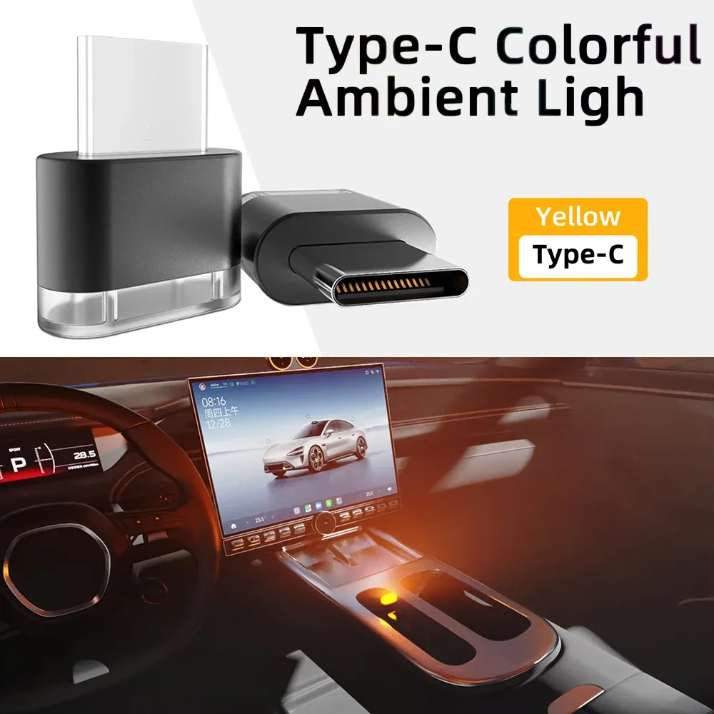 Éclairage d'ambiance LED pour habitacle de voiture, connexion USB-C 12