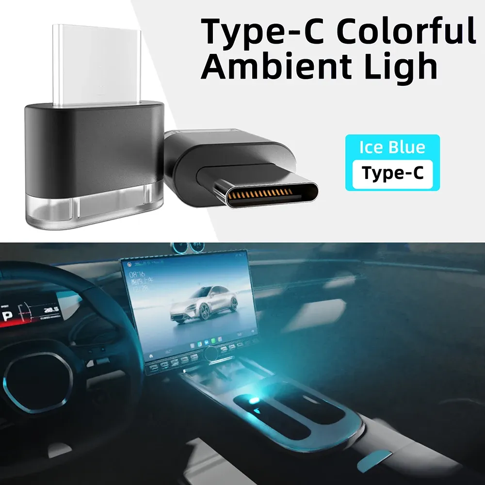 Éclairage d'ambiance LED pour habitacle de voiture, connexion USB-C 11