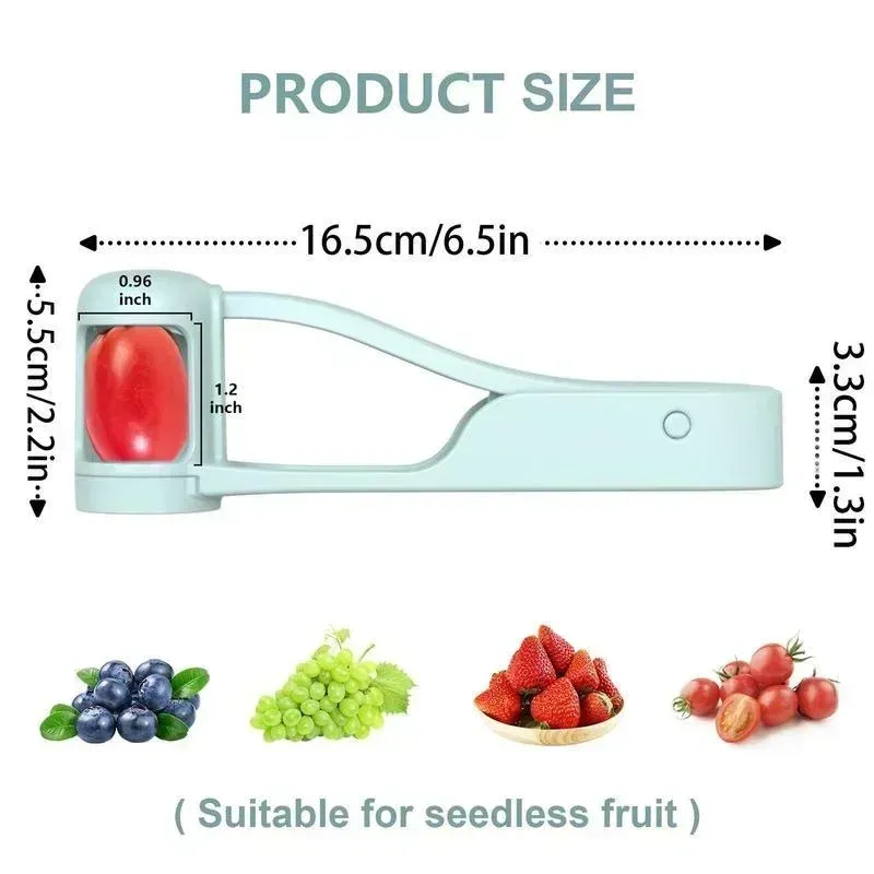 Coupe-tomate, coupe-raisin, éplucheur de fruits et cerises, accessoire pour tout-petits, petits ustensiles de cuisine, gadget de découpe pour bébé 7