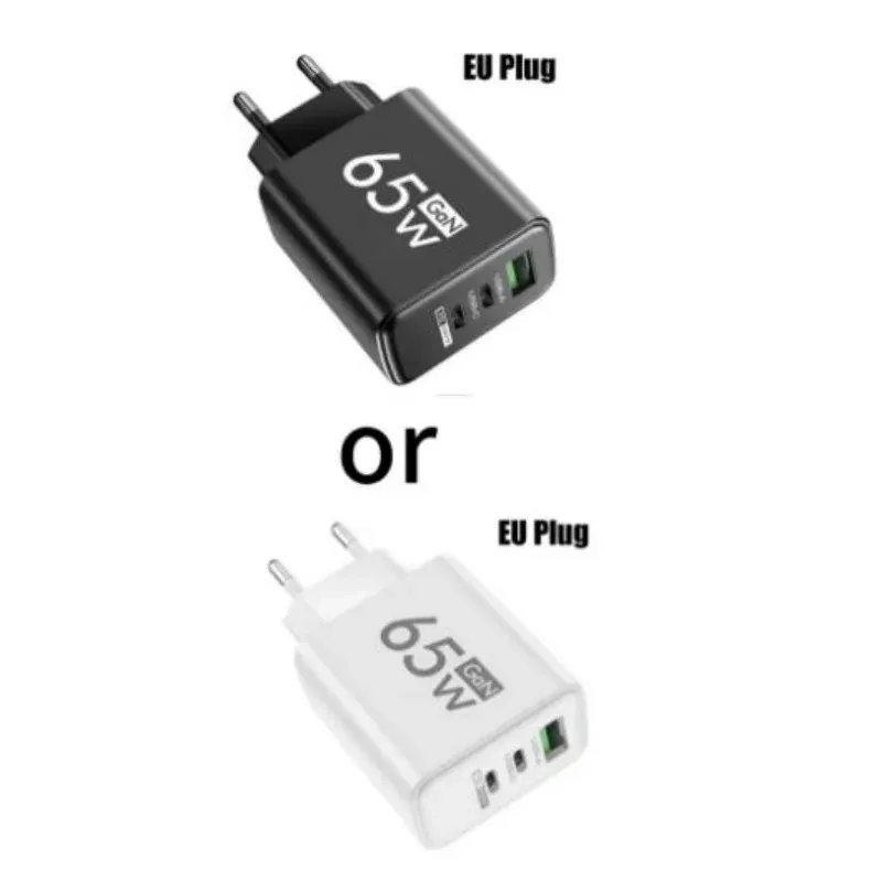 Chargeur rapide GaN 65 W USB avec prise européenne, compatible PD et QC 3.0 pour smartphones Xiaomi, Huawei et Samsung 8