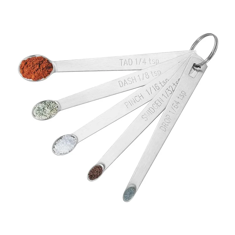 Ensemble de cuillères doseuses en acier inoxydable, 5 pièces, avec long manche 7