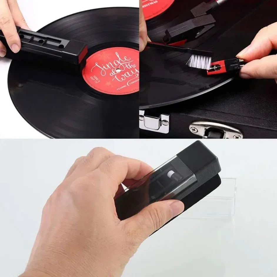 Kit de nettoyage pour disques vinyles avec brosse anti-poussière antistatique pour tourne-disques LP 6