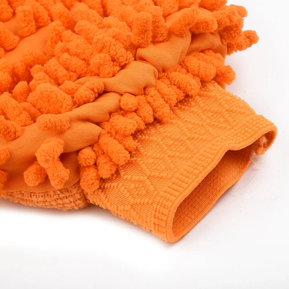 Gant de lavage en microfibre, finition des bords