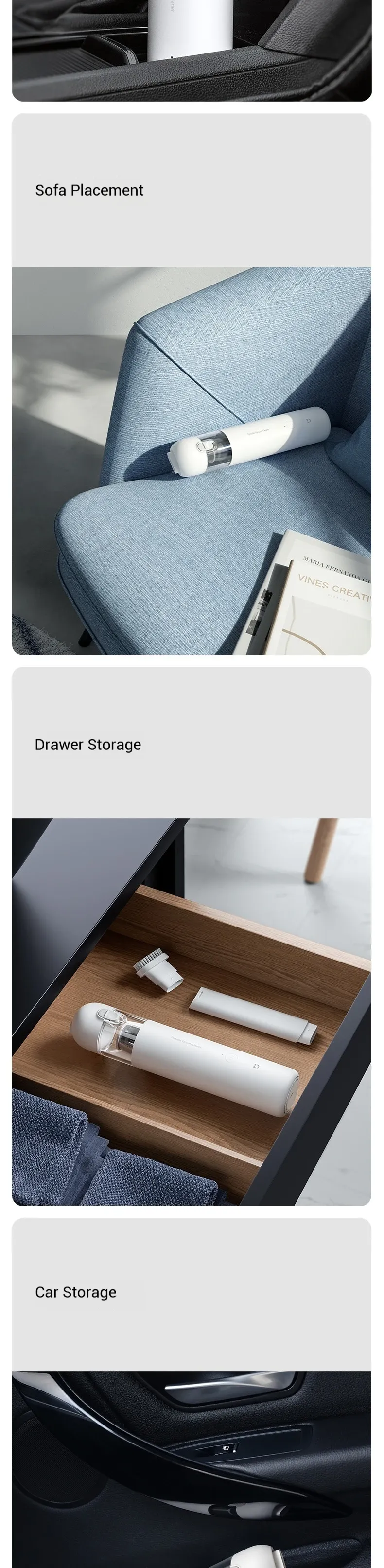 Nettoyage intérieur avec l'aspirateur Xiaomi Mi Mini