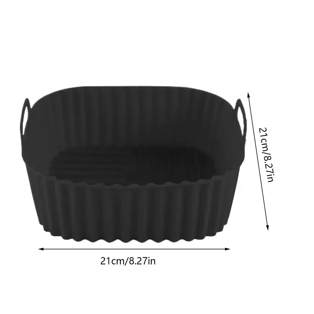Doublures en silicone réutilisables pour friteuse à air, carrées, antiadhésives, pour panier de 4 à 7 pintes (environ 3,8 à 6,6 L), compatibles four et micro-ondes 11