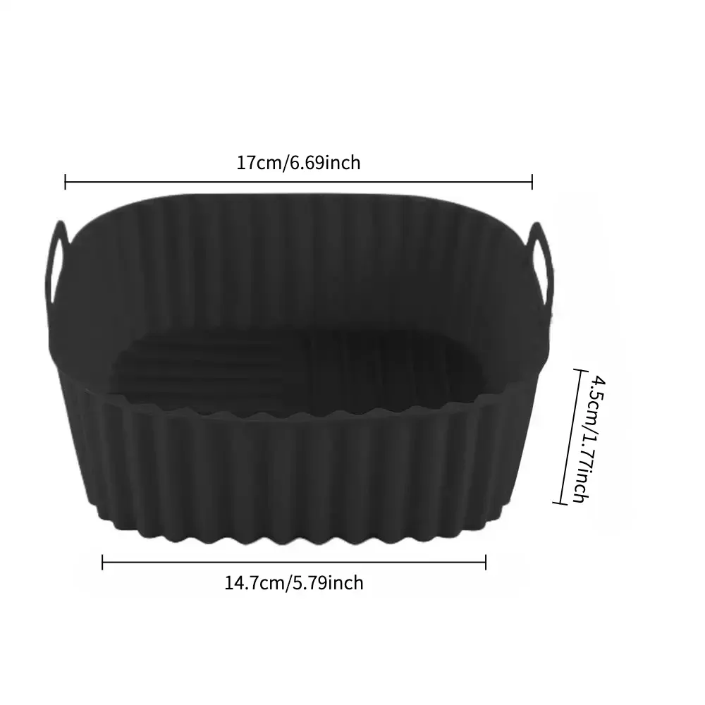 Doublures en silicone réutilisables pour friteuse à air, carrées, antiadhésives, pour panier de 4 à 7 pintes (environ 3,8 à 6,6 L), compatibles four et micro-ondes 8