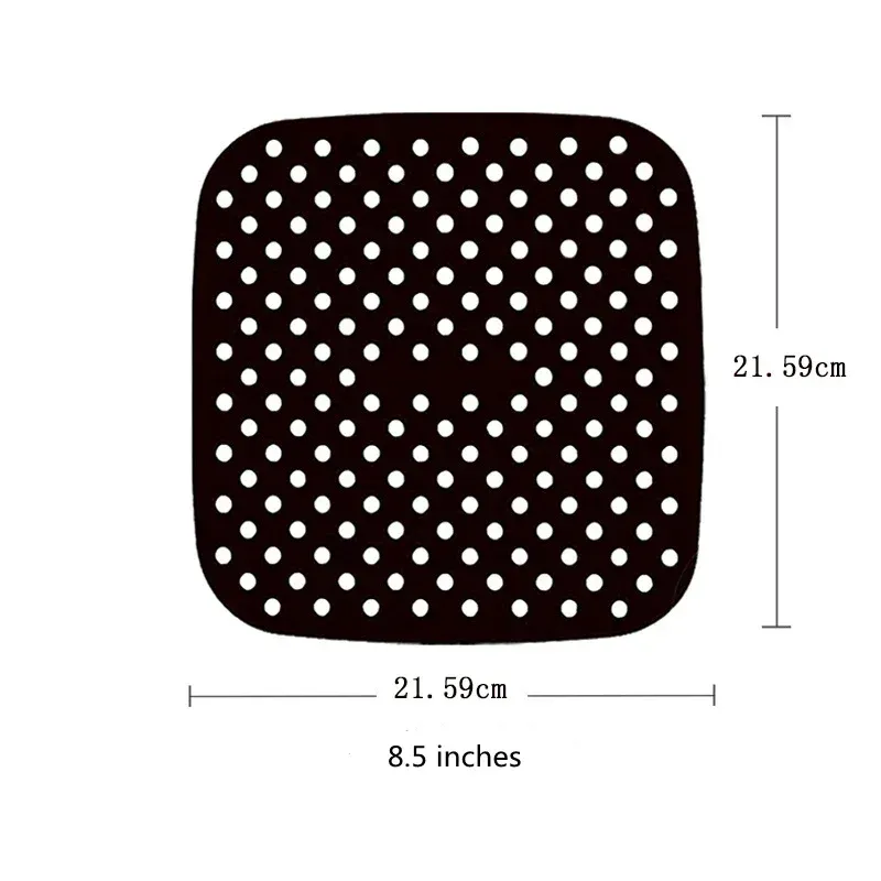 Doublures en silicone réutilisables pour friteuse à air, carrées, antiadhésives, pour panier de 4 à 7 pintes (environ 3,8 à 6,6 L), compatibles four et micro-ondes 13