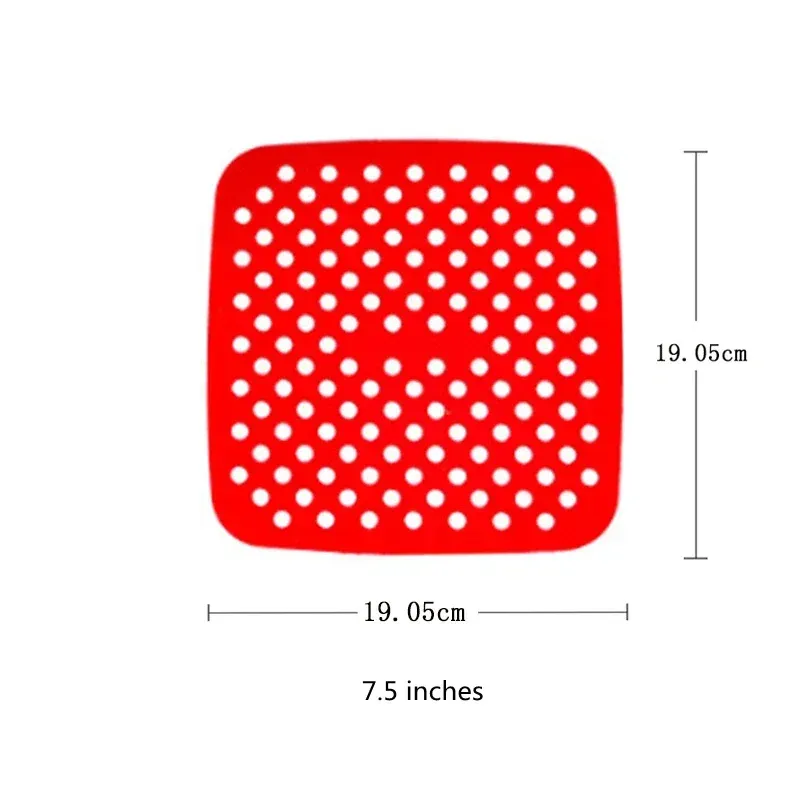 Doublures en silicone réutilisables pour friteuse à air, carrées, antiadhésives, pour panier de 4 à 7 pintes (environ 3,8 à 6,6 L), compatibles four et micro-ondes 10