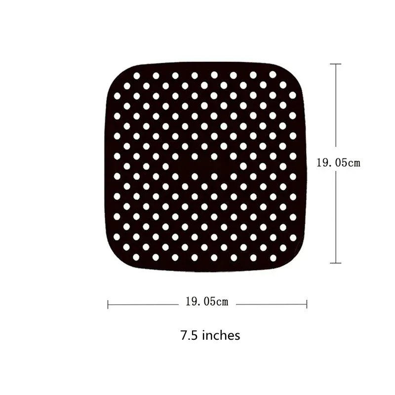 Doublures en silicone réutilisables pour friteuse à air, carrées, antiadhésives, pour panier de 4 à 7 pintes (environ 3,8 à 6,6 L), compatibles four et micro-ondes 12