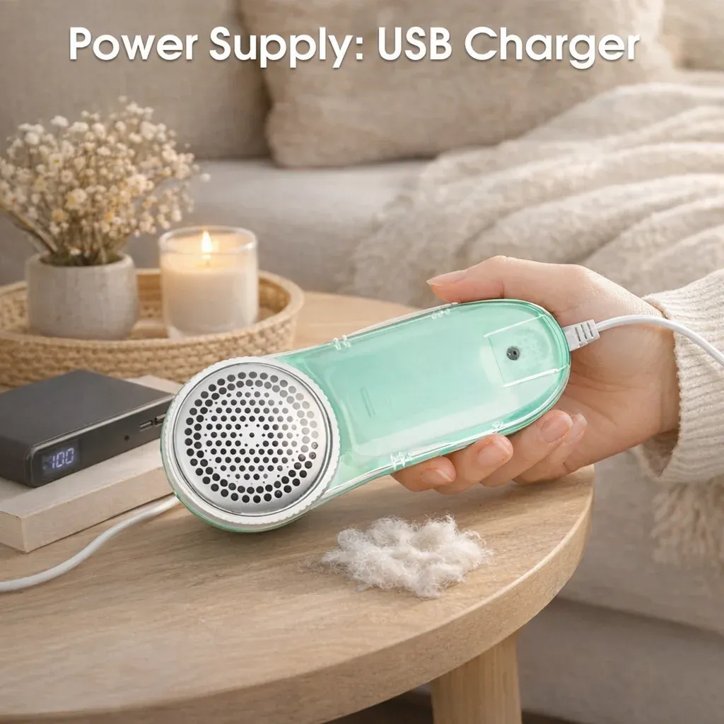 Rasoir électrique portable pour tissus – Élimination professionnelle des peluches et bouloches pour vêtements, usage domestique, lame et brosse aiguisées 3